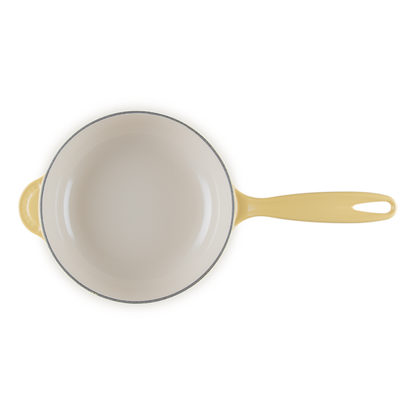 Kitchengrips Saucier Pan Camomille Enameled Cast Iron
