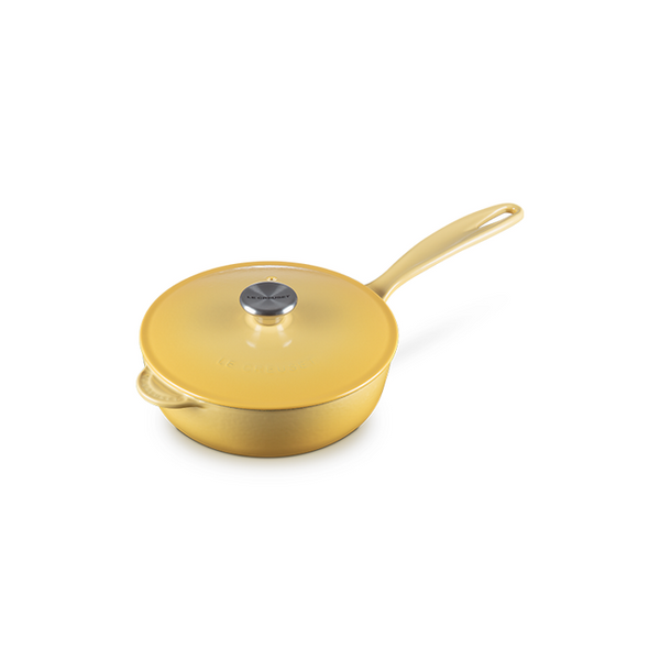 kitchengrips Saucier Pan Camomille Enameled Cast Iron