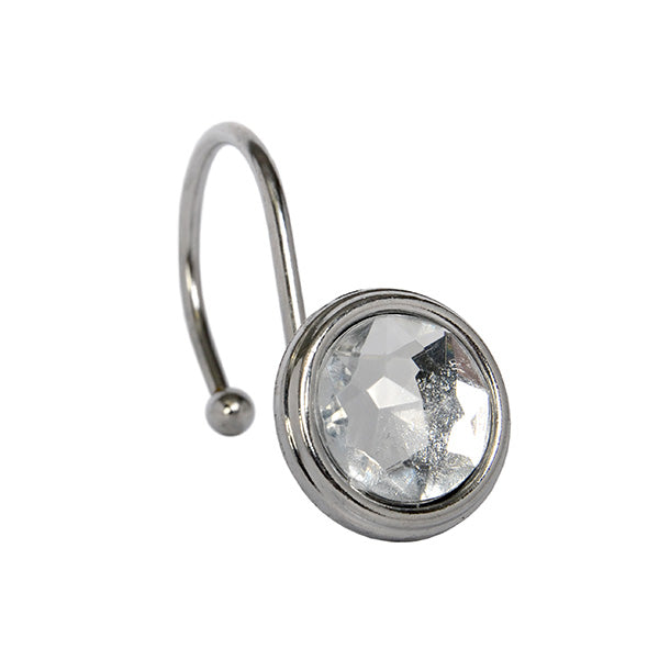 kitchengrips Shower Curtain Hooks - Meagan Round Diamond