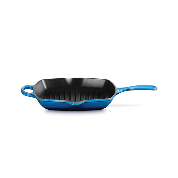 kitchengrips Square Skillet Grill Blueberry Enameled Cast Iron
