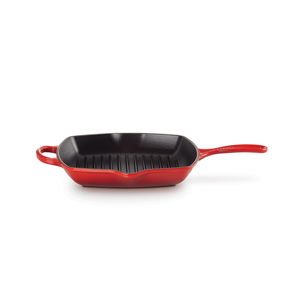 kitchengrips Square Skillet Grill Cerise Enameled Cast Iron