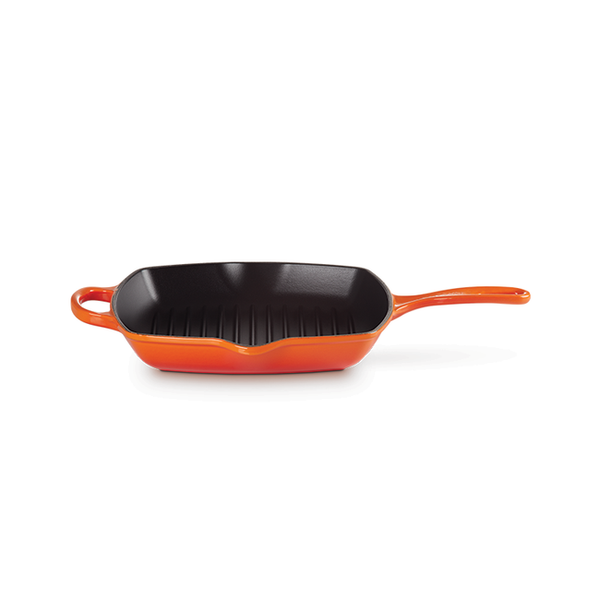 kitchengrips Square Skillet Grill Flame Enameled Cast Iron