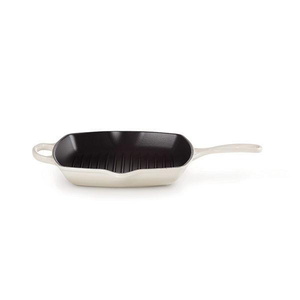 kitchengrips Square Skillet Grill Meringue Enameled Cast Iron