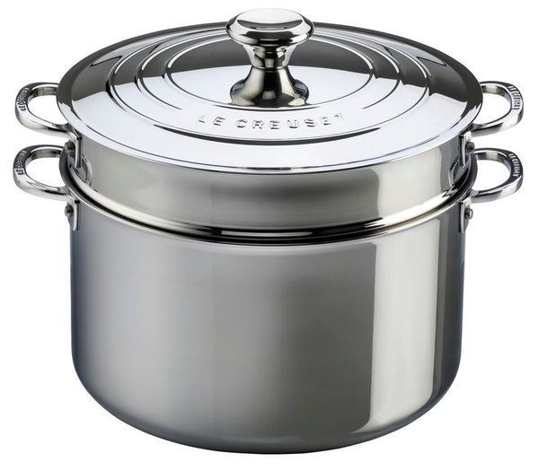 kitchengrips Stock Pot with Pasta Insert Stainless Steel