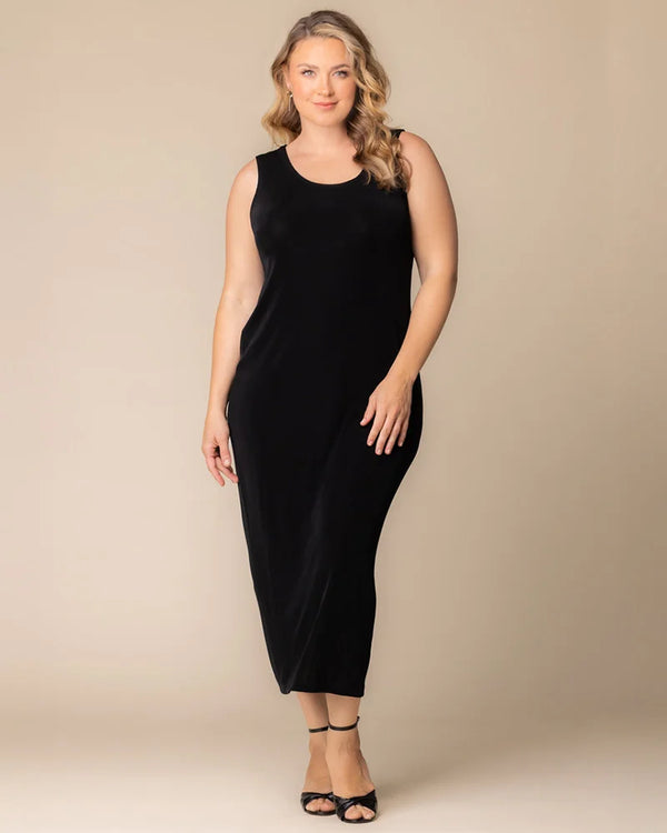 kiyonna Classic Silky Sleeveless Maxi Tank Dress by Vikki Vi
