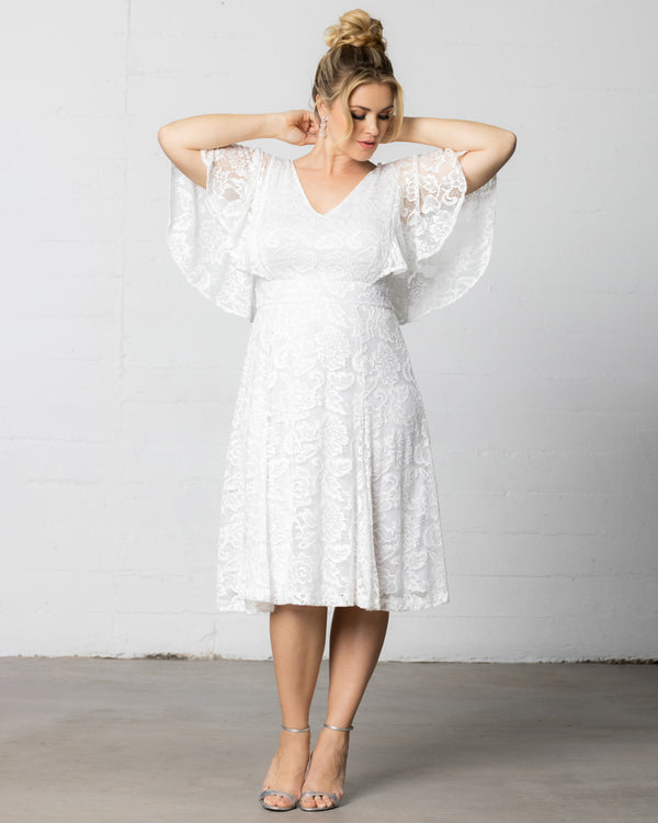 Kiyonna Genevieve Lace Flutter Sleeve Midi Dress - Sale