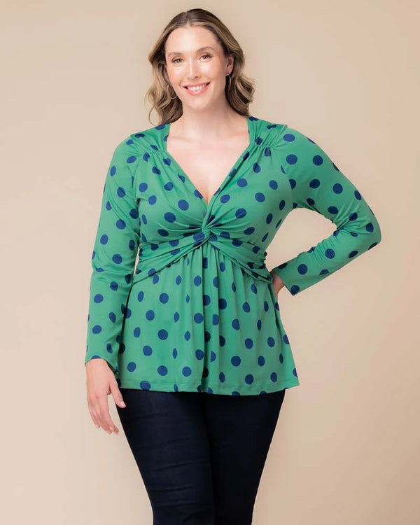 Kiyonna Abigail Long Sleeve Twist Top