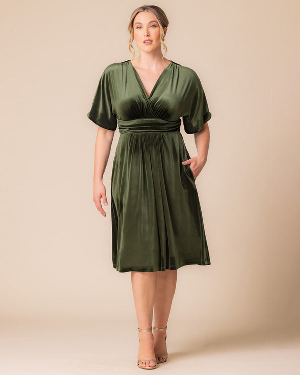kiyonna Angelic Velvet Midi Cocktail Dress