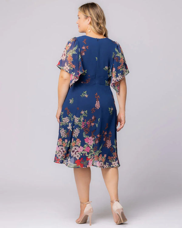 Kiyonna Breezy Border Print Cocktail Dress