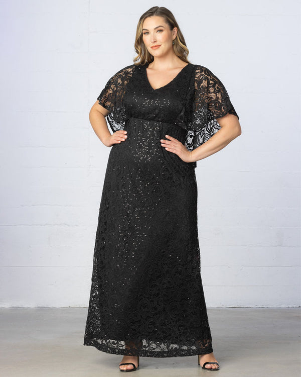 Kiyonna Celestial Cape Sleeve Gown - Sale
