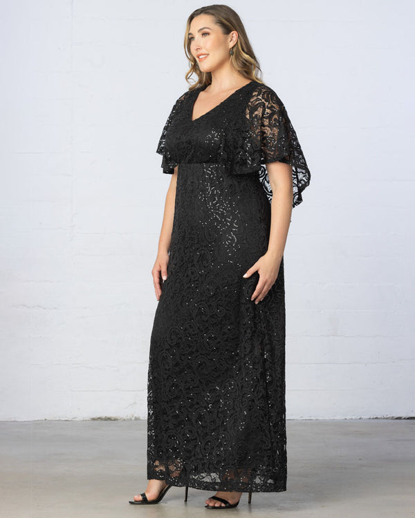Kiyonna Celestial Cape Sleeve Gown - Sale