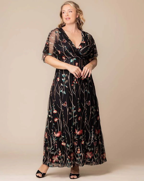 Kiyonna Embroidered Elegance Evening Gown