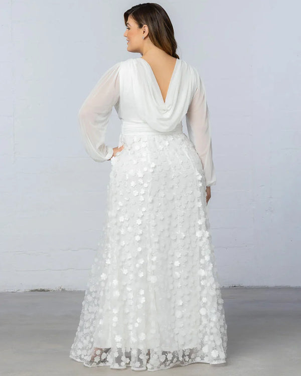 Kiyonna Enchanted Garden Long Sleeve Wedding Gown