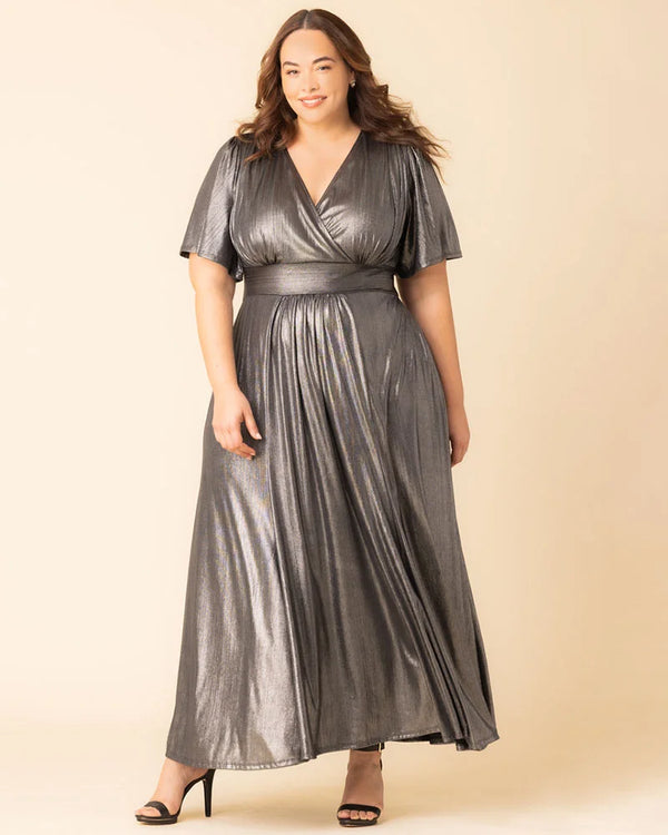 Kiyonna Evania Metallic Evening Gown