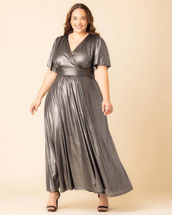Kiyonna Evania Metallic Evening Gown