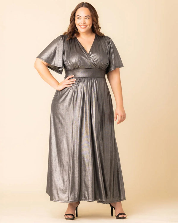Kiyonna Evania Metallic Evening Gown