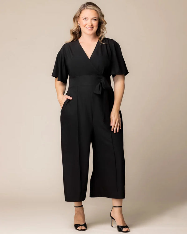 Kiyonna Evelyn Cropped Wide Leg Jumpsuit
