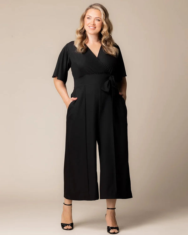 kiyonna Evelyn Cropped Wide Leg Jumpsuit