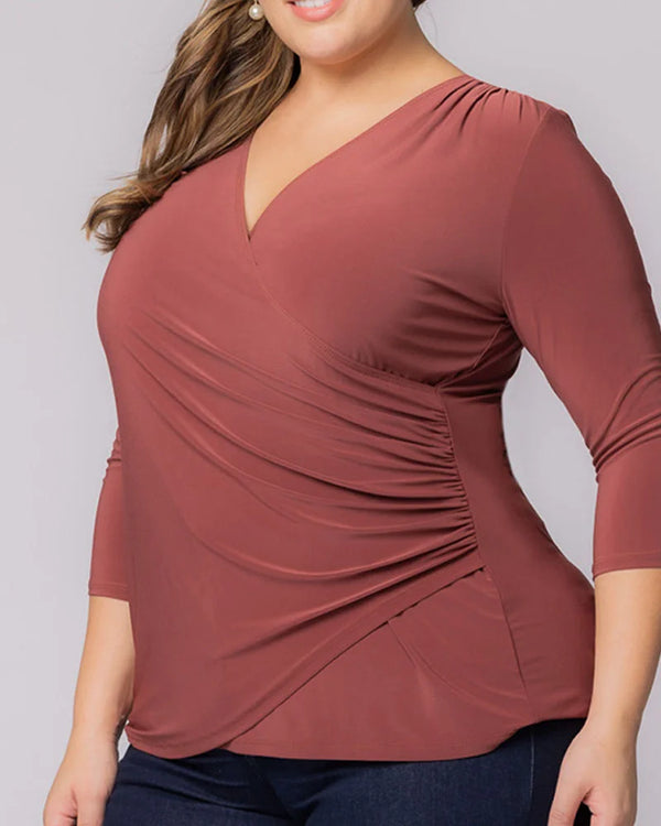 Kiyonna Femme Fatale Faux Wrap Top - Sale