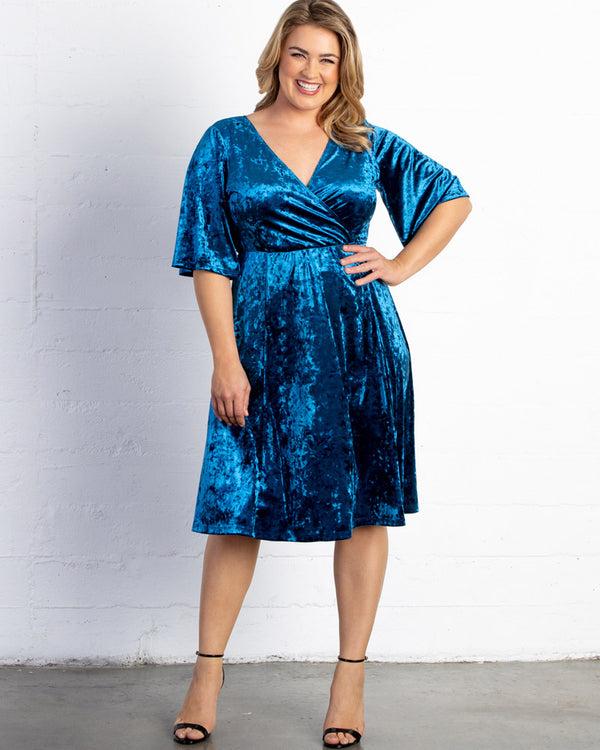 kiyonna Fit and Flair Velvet Dress - Final Sale