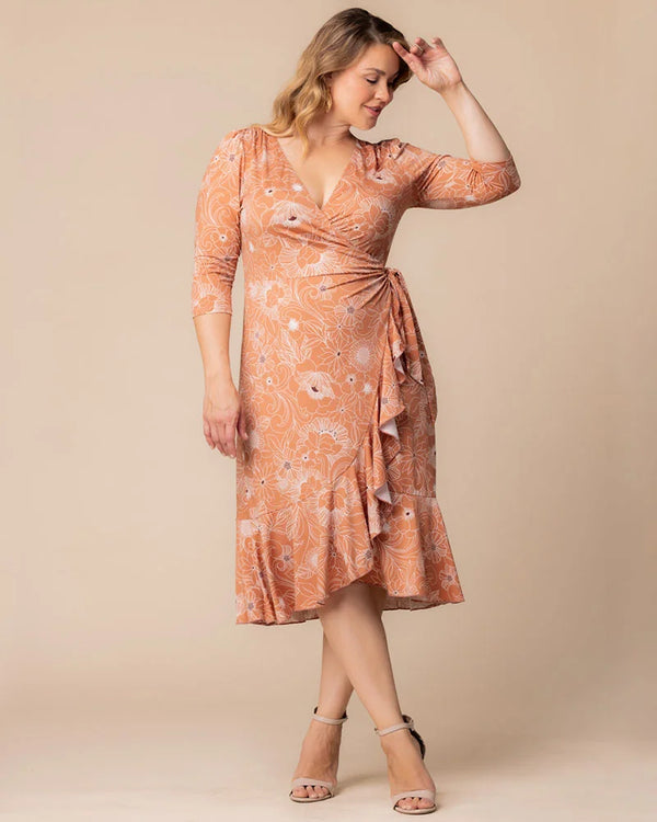Kiyonna Flirty Flounce Wrap Dress - Sale