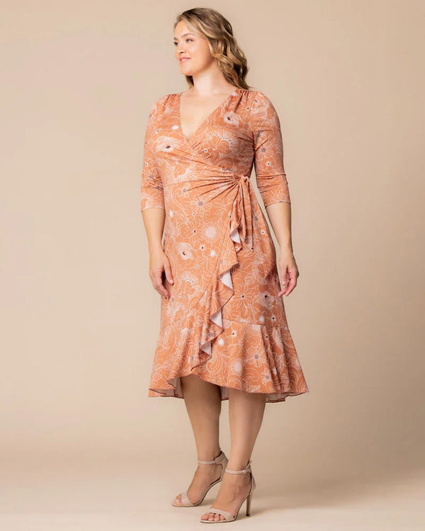 Kiyonna Flirty Flounce Wrap Dress - Sale
