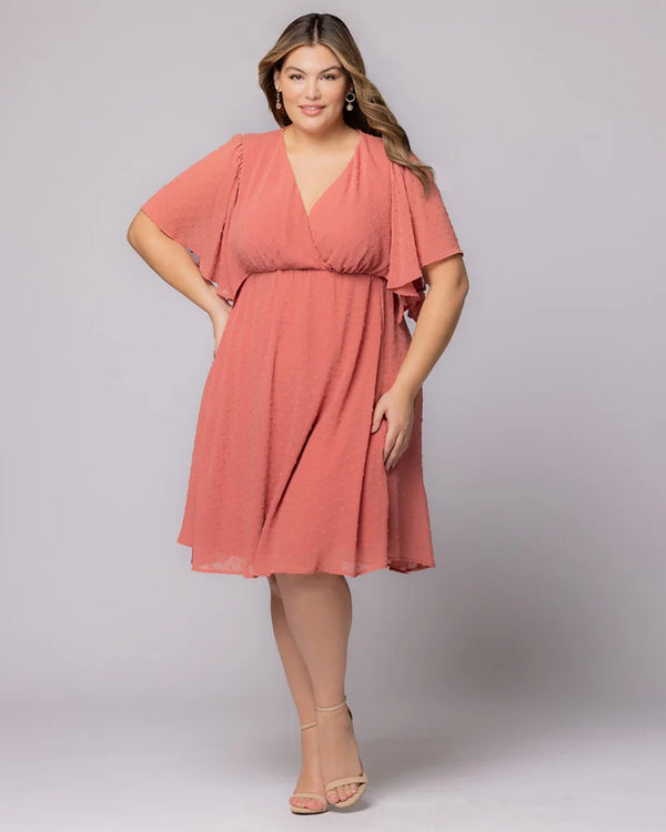 Kiyonna Florence Flutter Sleeve Dress - Sale