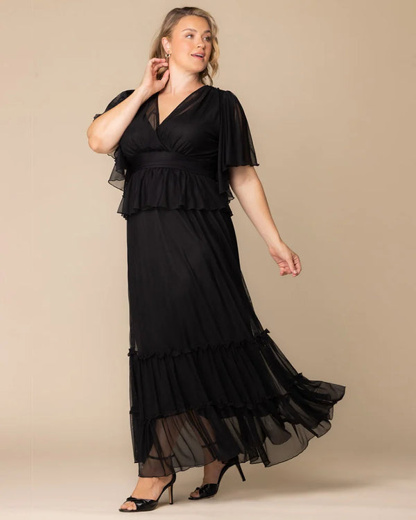 Kiyonna Graceful Tiered Mesh Gown