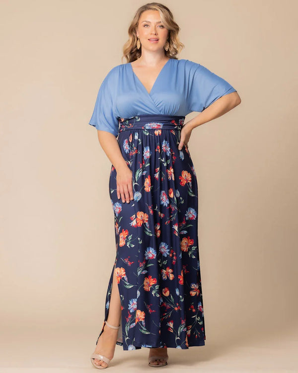 Kiyonna Havana Colorblocked Maxi Dress - Sale