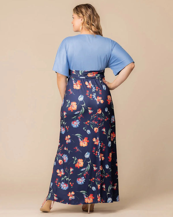 Kiyonna Havana Colorblocked Maxi Dress - Sale
