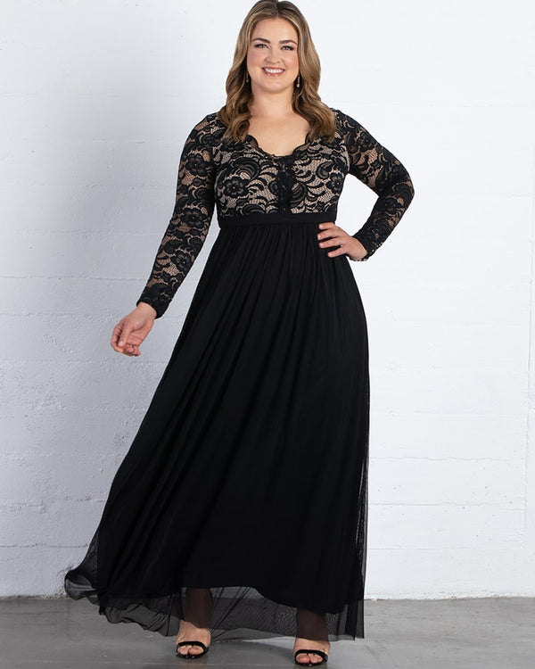 kiyonna Jasmine Lace Evening Gown - Final Sale