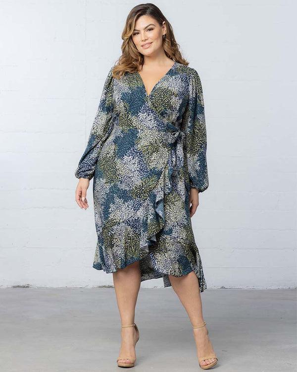 Kiyonna Julia Long Sleeve Wrap Dress