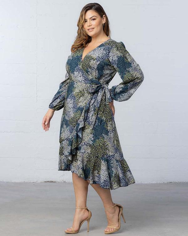 kiyonna Julia Long Sleeve Wrap Dress