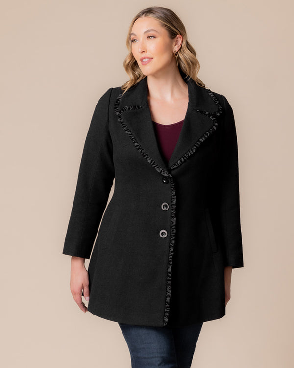 Kiyonna Juliette Winter Coat With Satin Trim