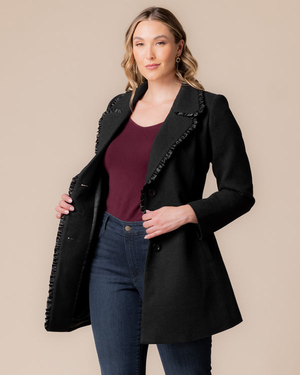 Kiyonna Juliette Winter Coat With Satin Trim