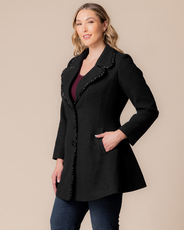 Kiyonna Juliette Winter Coat With Satin Trim
