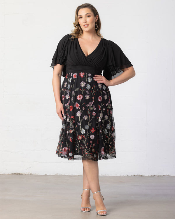 Kiyonna Lillian Embroidered Cocktail Dress