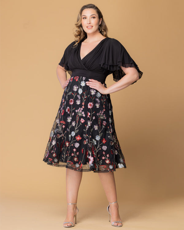 kiyonna Lillian Embroidered Cocktail Dress