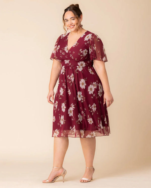 Kiyonna Margot Mesh Midi Cocktail Dress