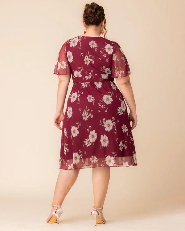 Kiyonna Margot Mesh Midi Cocktail Dress