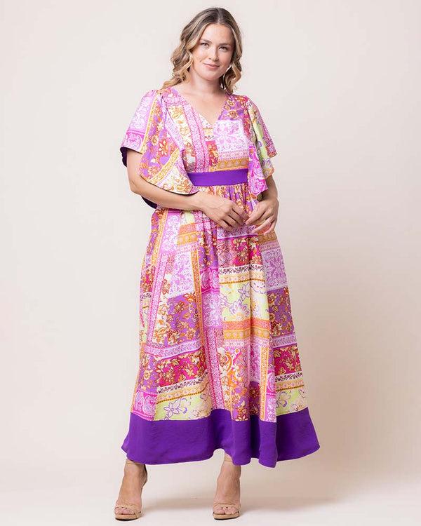 Kiyonna Mediterranean Breeze Boho Maxi Dress - Sale