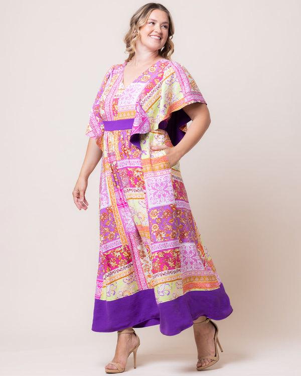 Kiyonna Mediterranean Breeze Boho Maxi Dress - Sale