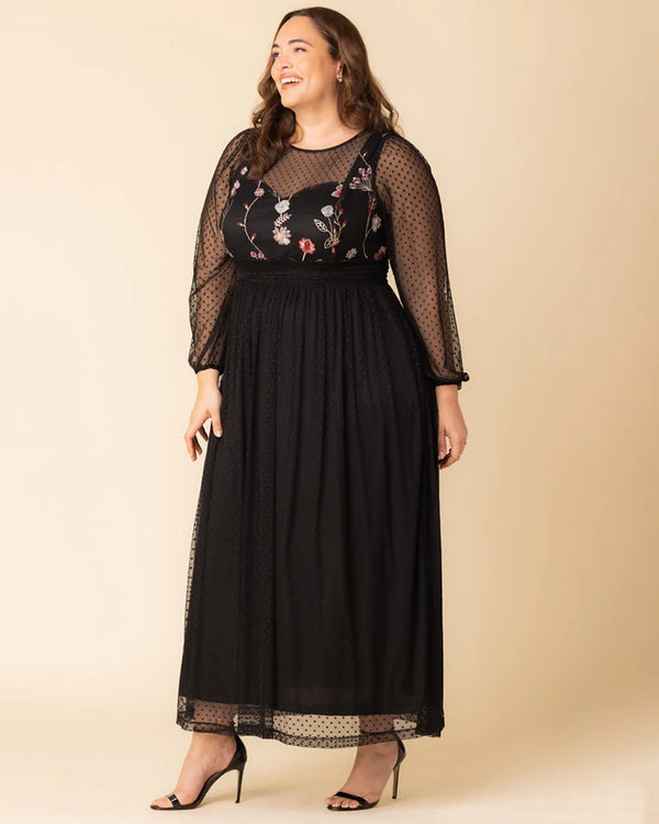 Kiyonna Mystique Mixed Media Evening Gown