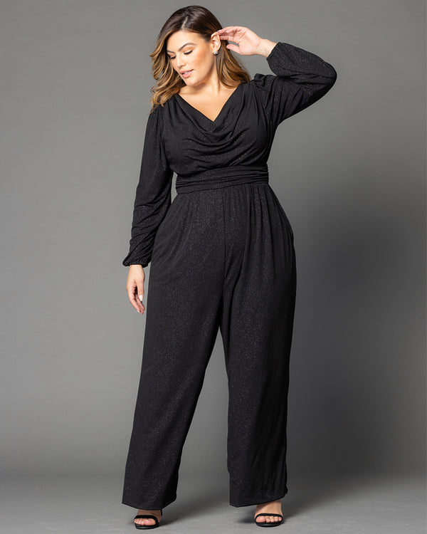 kiyonna Natalia Cowl Neck Jumpsuit - Sale