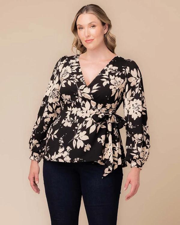 kiyonna Natasha Long Sleeve Wrap Top