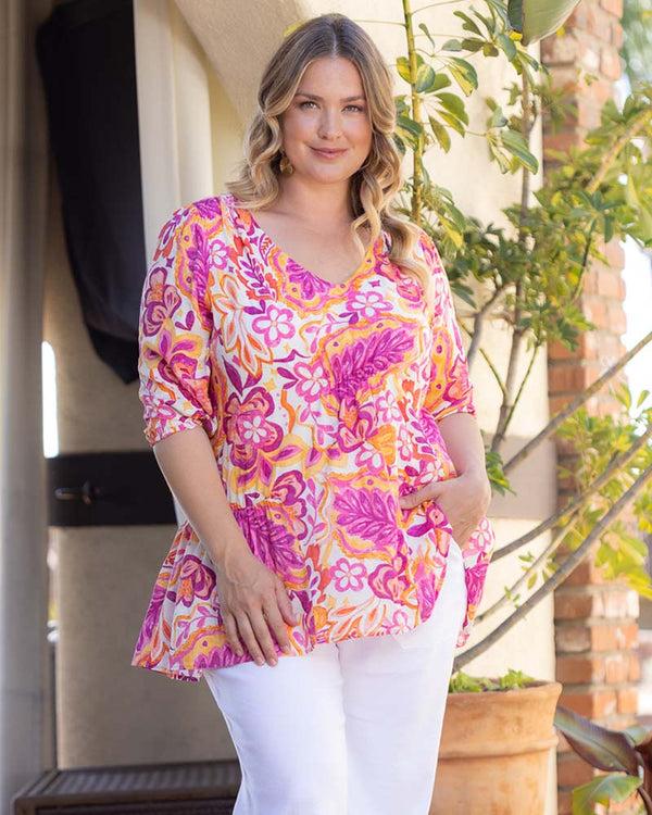 Kiyonna Oasis Flowy Swing Tunic Top - Sale