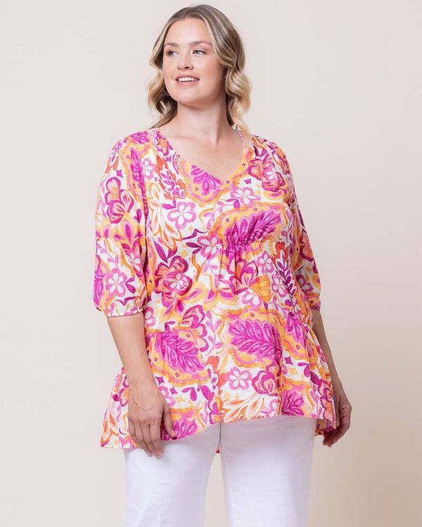 Kiyonna Oasis Flowy Swing Tunic Top - Sale