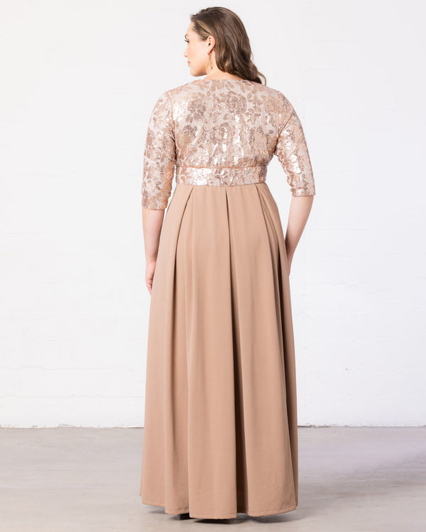 Kiyonna Paris Pleated Sequin Gown - Sale