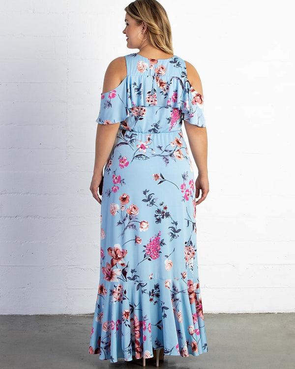 Kiyonna Piper Cold Shoulder Maxi Dress - Final Sale