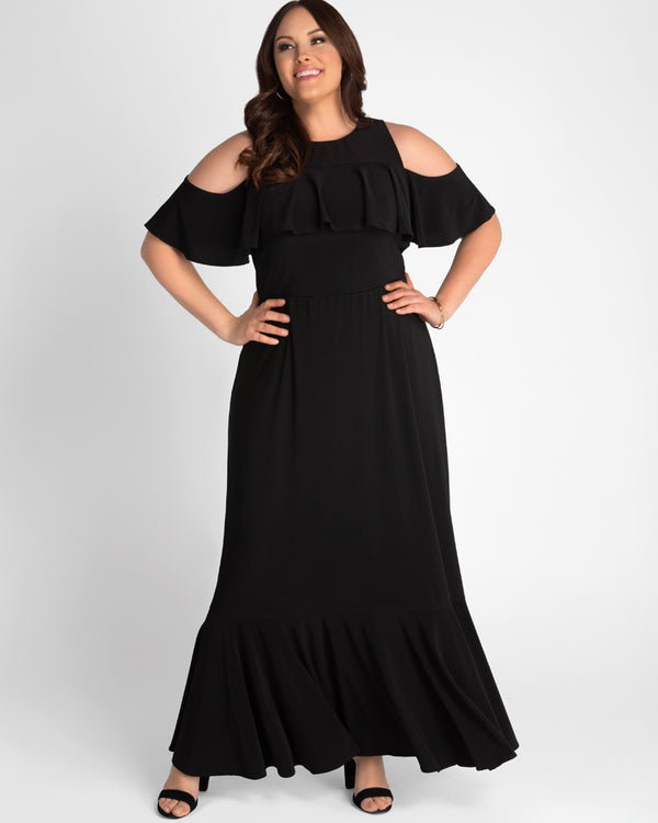 Kiyonna Piper Cold Shoulder Maxi Dress - Sale